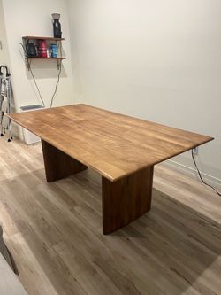 West Elm Anton Solid Wood Dining Table in Burnt Wax