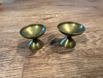 Pair of Brass Pedestals Small 1.5”x2”