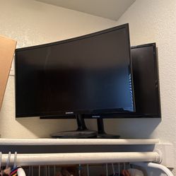 2 24” curved samsung monitors