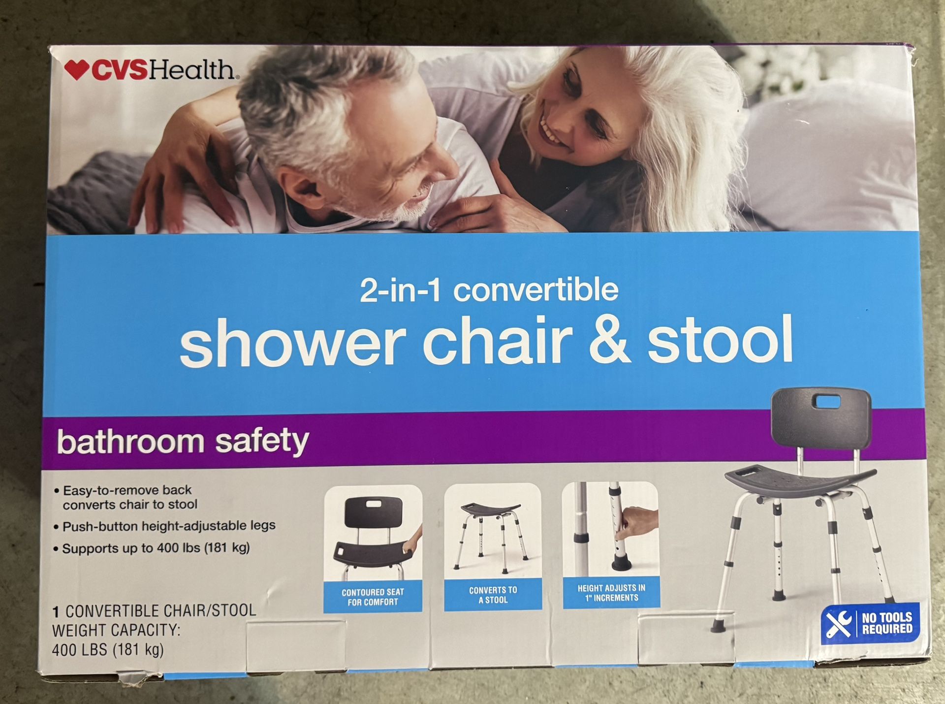 CVS 2 In 1 Shower Chair and Stool-Unopened Box