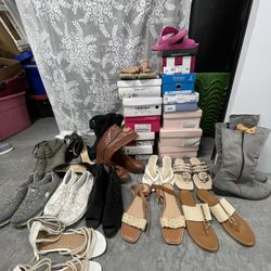 Assorted Women's Shoes - Boots, Heels, Sandals, Sneakers (26 Pairs)