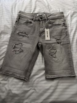 Grey Distressed Jorts