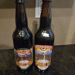 Vintage 1995 Coors Field Commemorative Beer Bottles – Pair