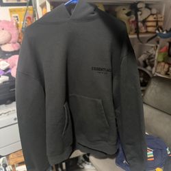 Essentials Black Hoodie Size XL Fear of God Runs Like A Large