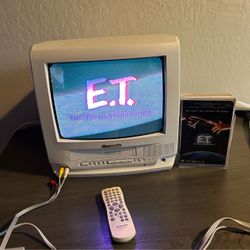 Panasonic PV-C1331W 13" CRT TV/VCR Combo with Remote Retro Gaming - Tested Works