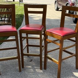 3 Wooden Bar Stools …..BEST OFFER