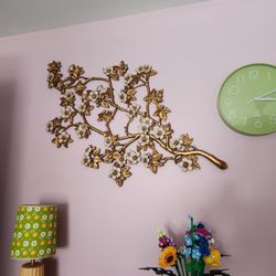 Syroco Large Dogwood Wall Hanging Mid Century