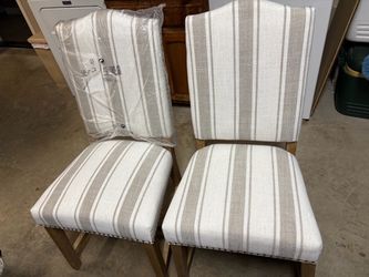 2 ea Beautiful tan/white dining chairs