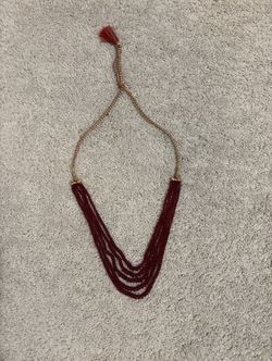 Necklace Maroon Color, Never Used