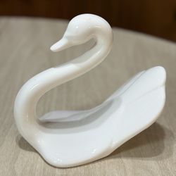Vintage White Ceramic Swan Towel or Napkin Holder