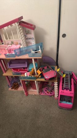 Barbie house camper and car for sale