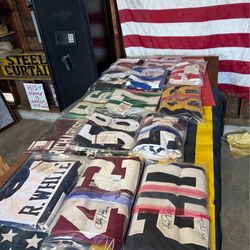 82 autographed mini helmets, Walter Payton  PSA signed mini helmet with letter.14 autographed nfl jerseys including Deacon Jones blue LA rams jersey w