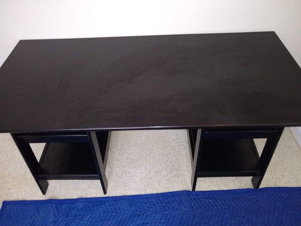 Madison Large Double Trestle Desk - Antique Black