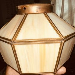 Beautiful Stain Glass Light Glass Cream/Brown Globe