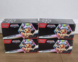 For Sale: 
Brand New in Box Pokemon Trading Card Game TCG Scarlet & Violet Prismatic Evolutions Surprise Box