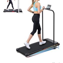 Portable Walking Pad Treadmill with Incline, 3.0HP Mini Electric Treadmills for Home Small, 0.6-7.6MPH Small Walking Pad with Handle Bar, Treadmills f