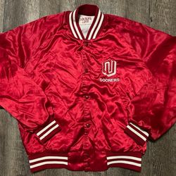 Vintage Oaklahoma Sooners Locker Line Bomber Jacket size Large