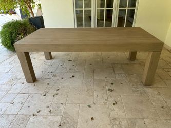 $2.4K Four Hands solid teak outdoor table