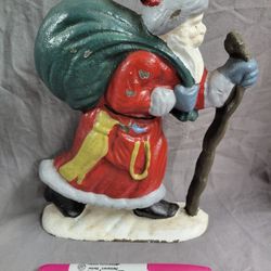 8 1/2" Santa Door Stop, Cast Iron
