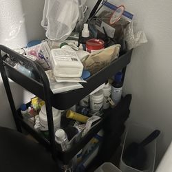 Tons Of Fish Tank Supplies And Rolling Utility Cart