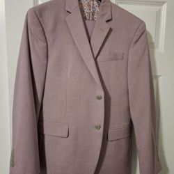 Men’s Skinny Fit Suit + Pronto Uomo Dress Shirt – Never Worn (Salmon Pink)