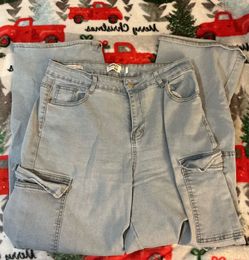 Straight legged jeans
