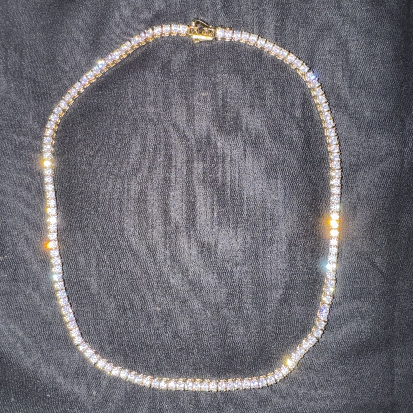 16” 18k Yellow Gold Plated Tennis Necklace -3mm CZ -From Shop GLD