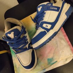 LV Blue & White Charm Sneakers