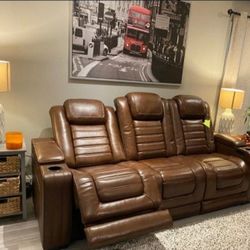 Recliner Sofa Couch With Massage Real Leather Same Day Delivery