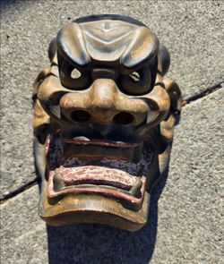 Japanese-style ceramic oni (demon) or shishi (guardian lion) wall mask 1960's ?