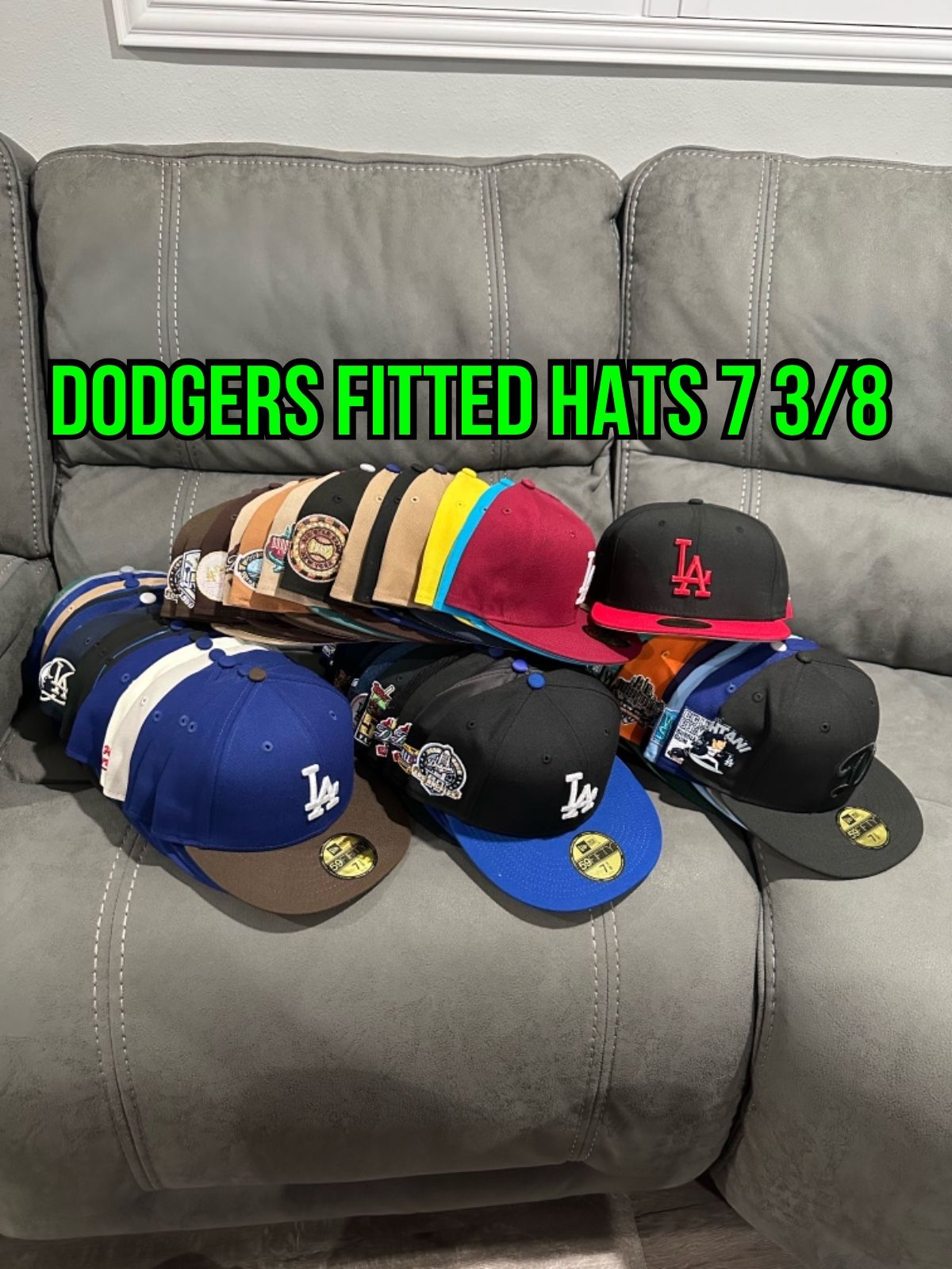 MLB New Era Los Angeles Dodgers Patch And Non Patch Many Color Ways 59fifty Fitted Hats Size 7 3/8