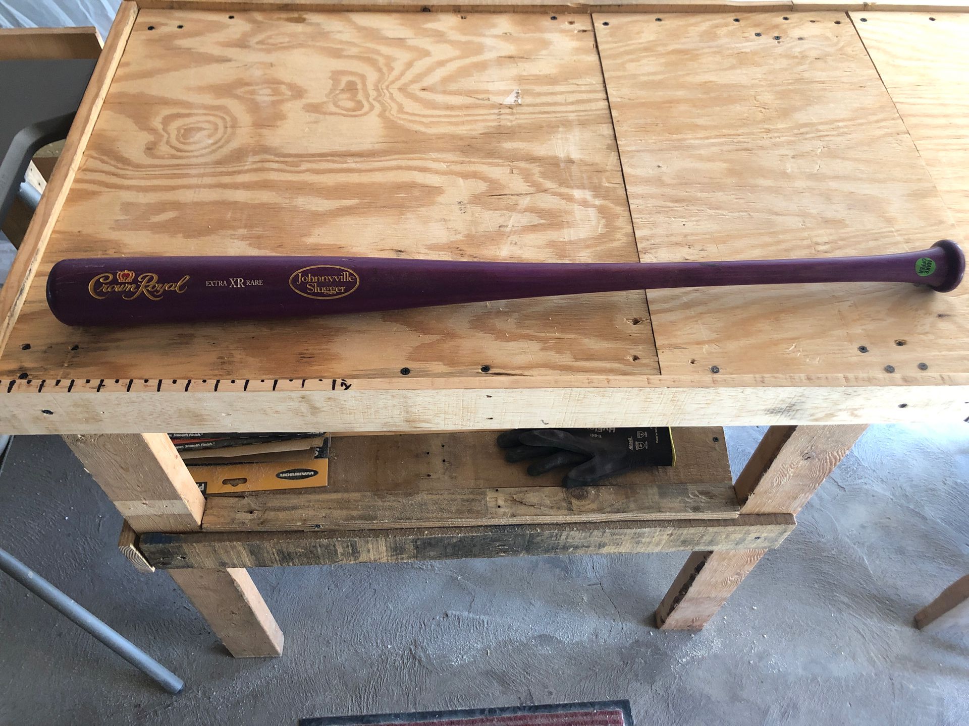 Decor crown royal baseball bat