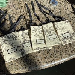 Gucci Floral  Print Linen Jewerly Bags 