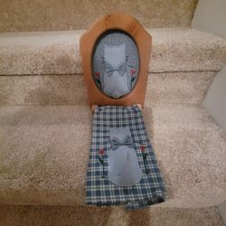 Cat Dish Towel Wall Hanger