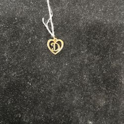 James Avery 14k Gold Charm With Heart And D Initial