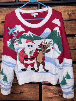Ugly Christmas Sweater Santa and Reindeer