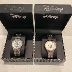 Disney Minnie Mouse Two Tone Silver-Rose Gold Watch & Disney Minnie Mouse Silver Watch