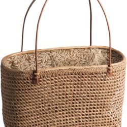 Handmade Tote Bag from Bali - Brown Beach Bags for Women - Beach Tote Bag