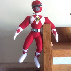 Collectable  Power Ranger Rare.  Red Ranger  Plush  Doll 1990’s   