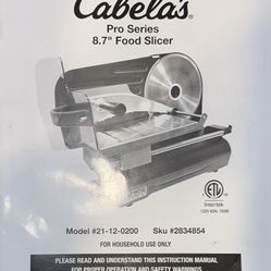 Cabela’s Pro Series 8.7” Food Slicer