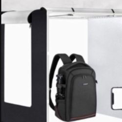  80cm Large Folding LED Light Tent Desktop Photo Studio Light Box 80W Softbox 156pcs LED Beads 5500K Dimmable with 3pcs Color Backdrops for Studio Pro