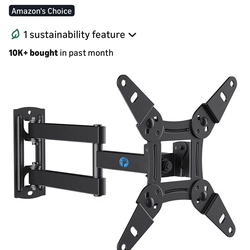 Pipishell Full Motion TV Wall Mount for Echo Show 21/15 and 13-43 Inch Flat Curved Screen TVs & Monitors, Max VESA 200x200mm up to 44lbs, TV Mount Wal