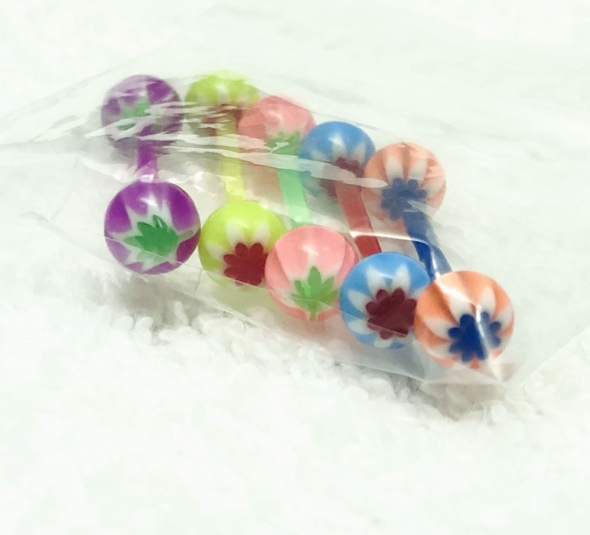 Plastic Tongue Rings Body Piercing 5pcs