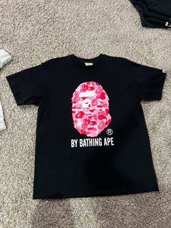Bape black and pink t shirt size L