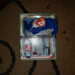 Peanut Royal Blue (Rare) McDonald's International Beanie Baby..