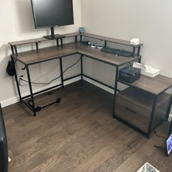 Light Brown Corner Table  