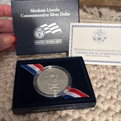Abraham Lincoln Commemorative Silver Dollar
