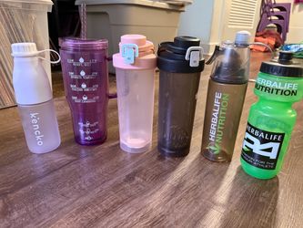 Lot of 6 Water Bottles & Shakers – Tumbler, Shaker Bottles, Herbalife, Kencko