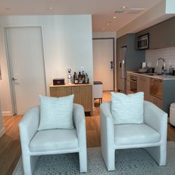 Studio McGee Natural Linen Upholstered Accent Chairs