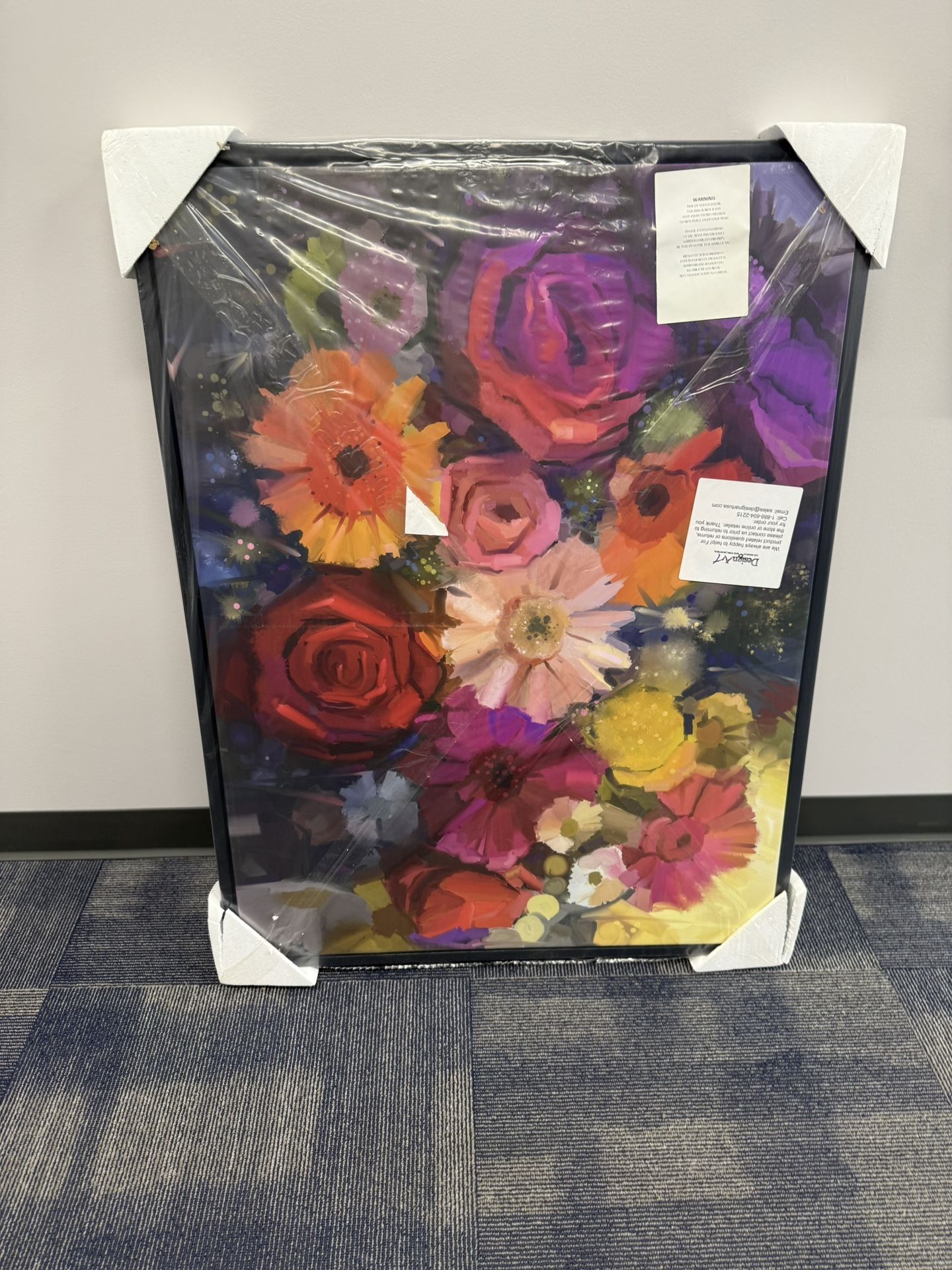 Framed Canvas Flower Picture